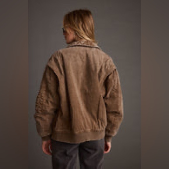 12th Tribe Sawyer Washed Brown Oversized Bomber Jacket - Picture 5 of 7